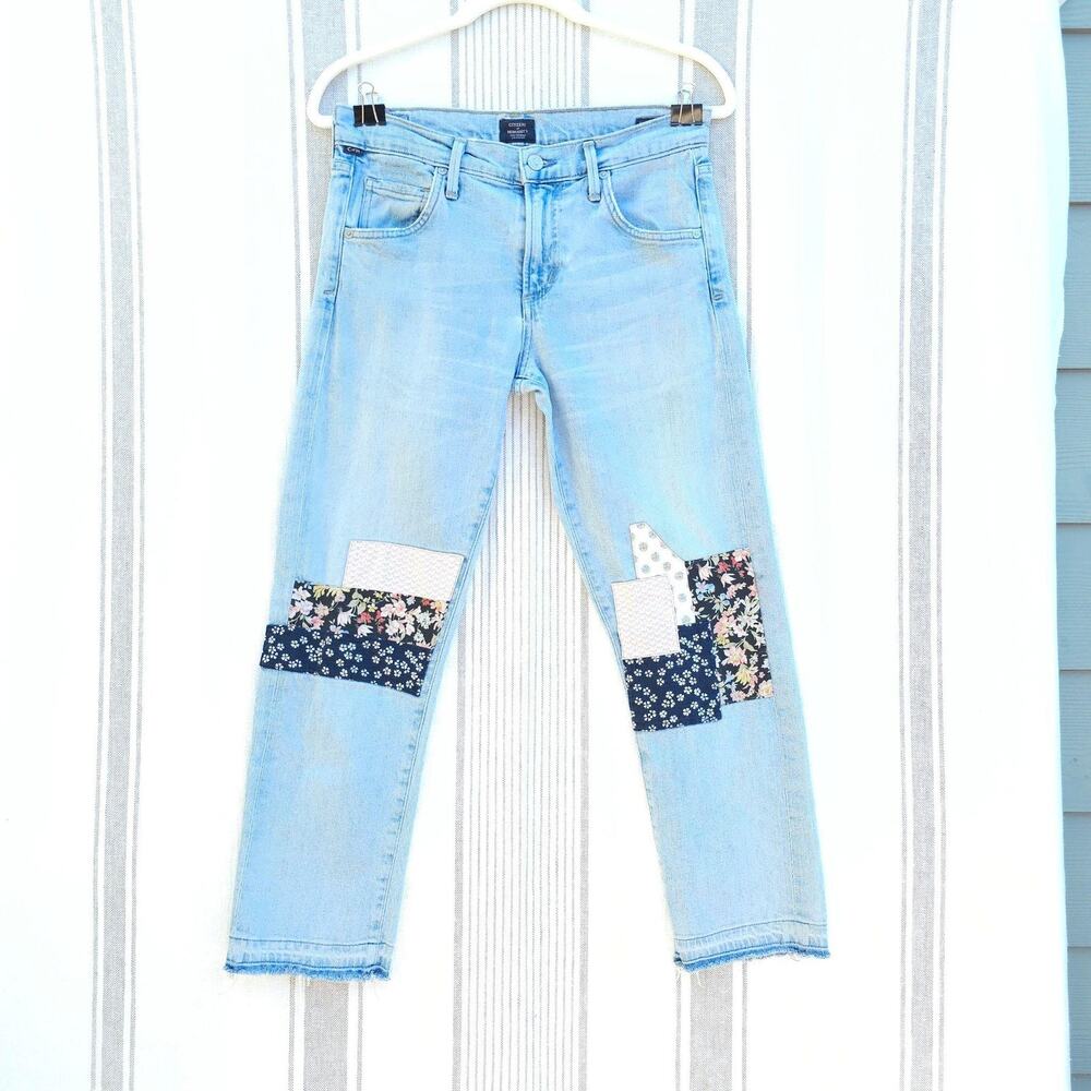 Citizens Of Humanity Jeans Womens 26 Patchwork Blue Emerson Boyfriend Distressed